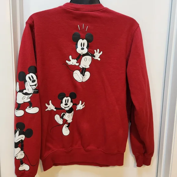 Disney Red Mickey Mouse Graphic Crewneck Sweatshirt - Picture 4 of 5